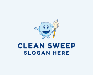 Mopping - Bubble Mop Cleaner logo design