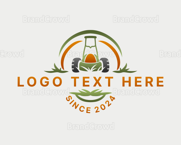 Grass Mowing Gardening Logo