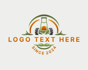 Emblem - Grass Mowing Gardening logo design