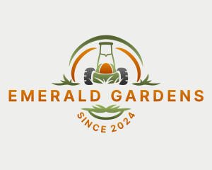 Grass Mowing Gardening logo design