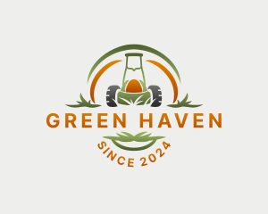 Grass Mowing Gardening logo design