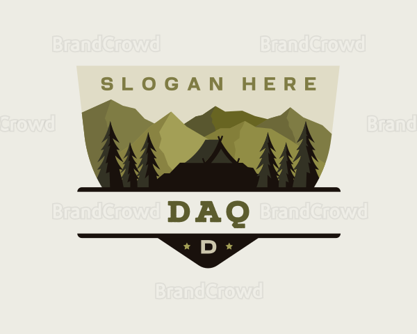 Mountain Camping Forest Logo