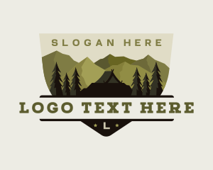 Tree - Mountain Camping Forest logo design