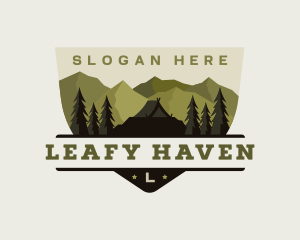 Mountain Camping Forest logo design