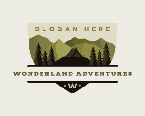 Mountain Camping Forest logo design