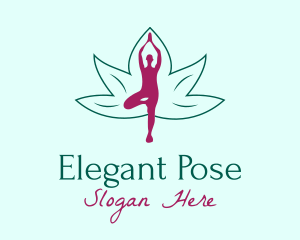 Pose - Flower Yoga Pose logo design