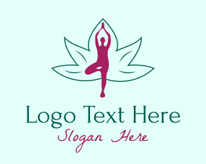 Flower - Flower Yoga Pose logo design