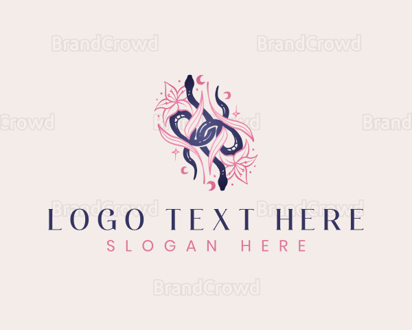 Mystic Snake Floral Boho Logo