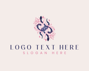 Sparkle - Mystic Snake Floral Boho logo design