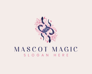 Mystic Snake Floral Boho logo design