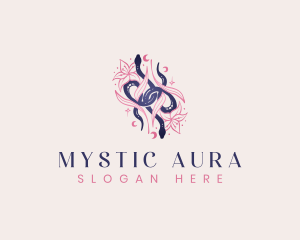 Mystic Snake Floral Boho logo design