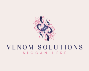 Mystic Snake Floral Boho logo design