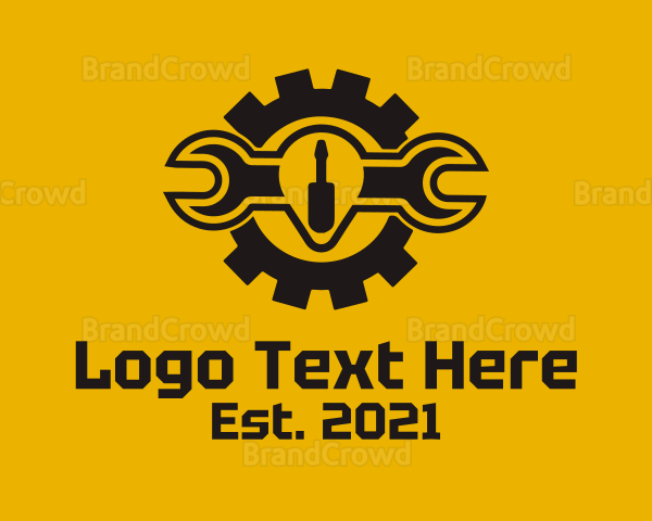 Industrial Wrench Tool Logo
