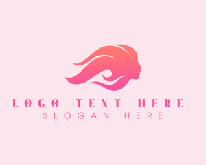 Blow Bar - Pink Beauty Woman logo design