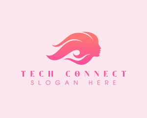 Hairdresser - Pink Beauty Woman logo design