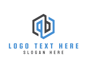 Blue - Industrial Hexagon Business logo design