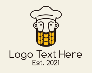 Flour - Wheat Beard Baker logo design