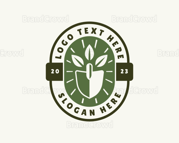 Garden Leaves Shovel Logo