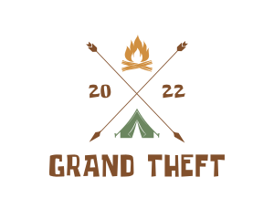 Native - Camping Adventure Tent logo design