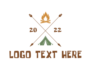 Native - Camping Adventure Tent logo design