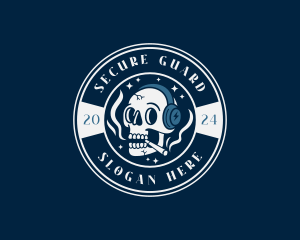 Smoke - Smoking DJ Skull logo design