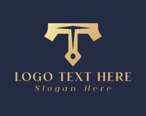 Pen - Publishing Company Letter T logo design