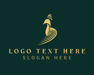 Exclusive - Golden Peacock Bird logo design