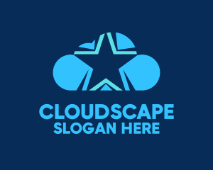 Blue Star Cloud logo design