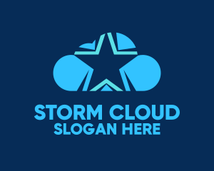 Blue Star Cloud logo design