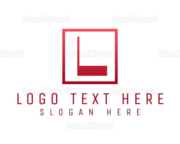 Modern Red Lettermark Logo