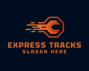 Orange Express Wrench logo design