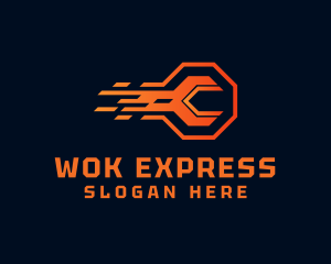 Orange Express Wrench logo design