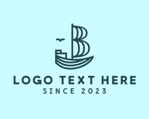 Trip - Blue Boat Letter B logo design