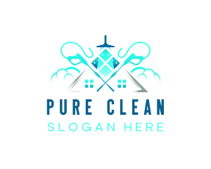 Pressure Washing Floor Cleaning logo design