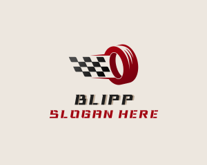 Gokart - Race Flag Motorsport Tire logo design