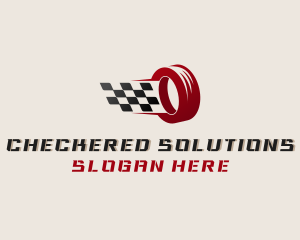 Checkered - Race Flag Motorsport Tire logo design