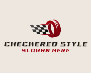 Checkered - Race Flag Motorsport Tire logo design