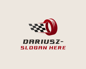 Pit Stop - Race Flag Motorsport Tire logo design