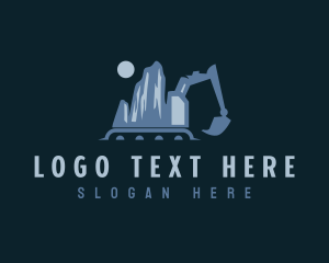 Contractor - Mountain Digging Excavator logo design