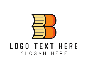 Black And Orange - Library Book Letter B logo design