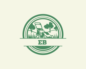 Lawn Mower Lawn Care Landscaping logo design