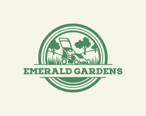 Lawn Mower Lawn Care Landscaping logo design