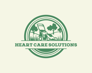 Lawn Mower Lawn Care Landscaping logo design