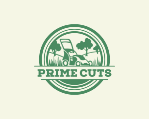 Lawn Mower Lawn Care Landscaping logo design