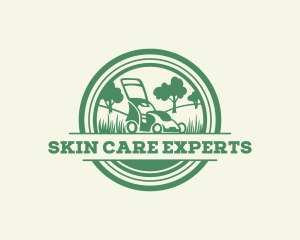 Lawn Mower Lawn Care Landscaping logo design