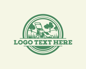 Lawn Mower Lawn Care Landscaping logo design