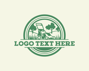 Lawn Mower Lawn Care Landscaping Logo