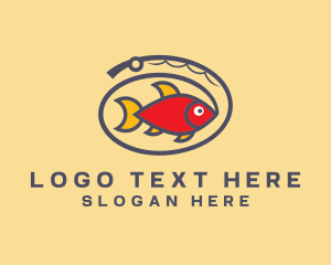 Hobby - Fishing Rod Fish logo design