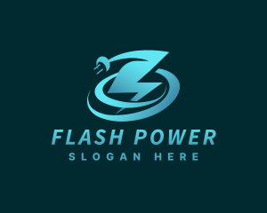 Flash LIghtning Plug logo design