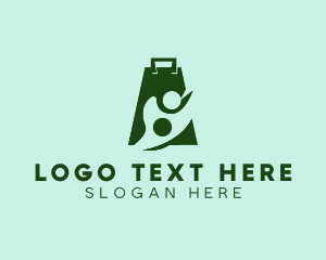 Woocommerce - Person Shopping Bag logo design